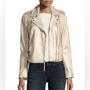 Joie gold lambskin leather jacket.